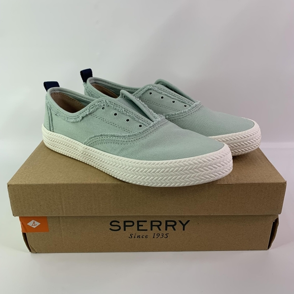 Sperry Shoes - NEW Sperry Top-Sider Mint Green Sneaker Womens Crest Knot Fray Slip-On Shoe Sz 7